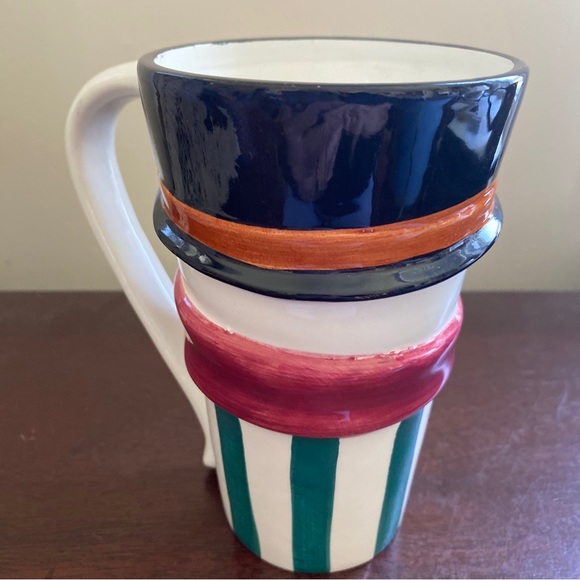 VINTAGE TALL RUSS SNOWMAN MUG 6” - Picture 2 of 5